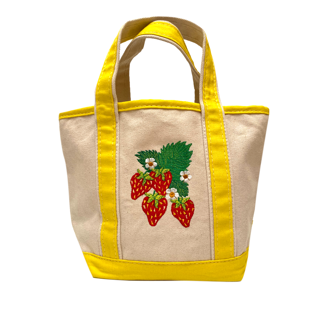 Strawberry Mini Canvas Tote Bag