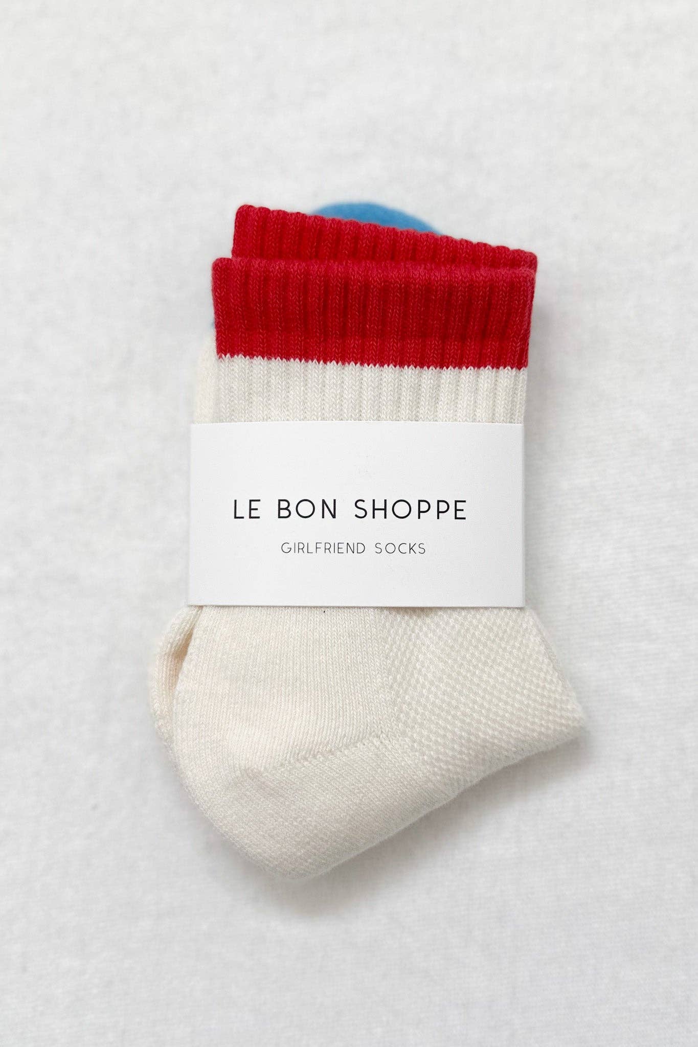 Color Block Girlfriend Socks - Blue/Red