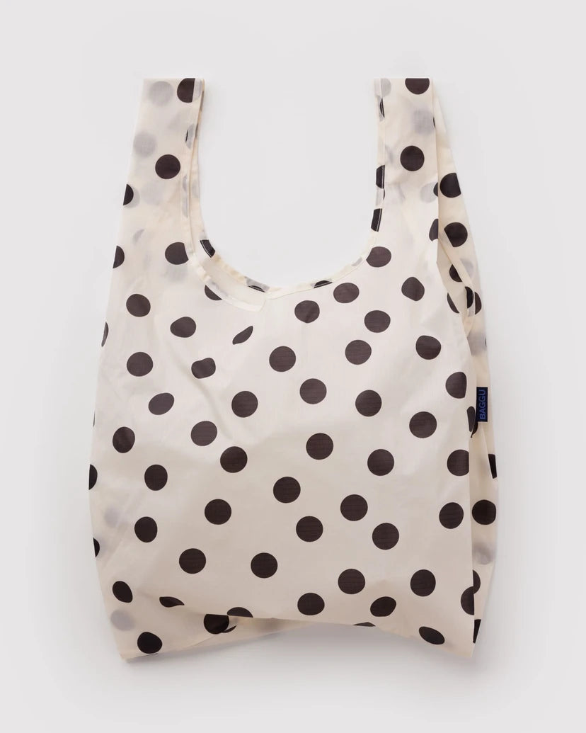 Standard Baggu - Cream + Black Polka Dot