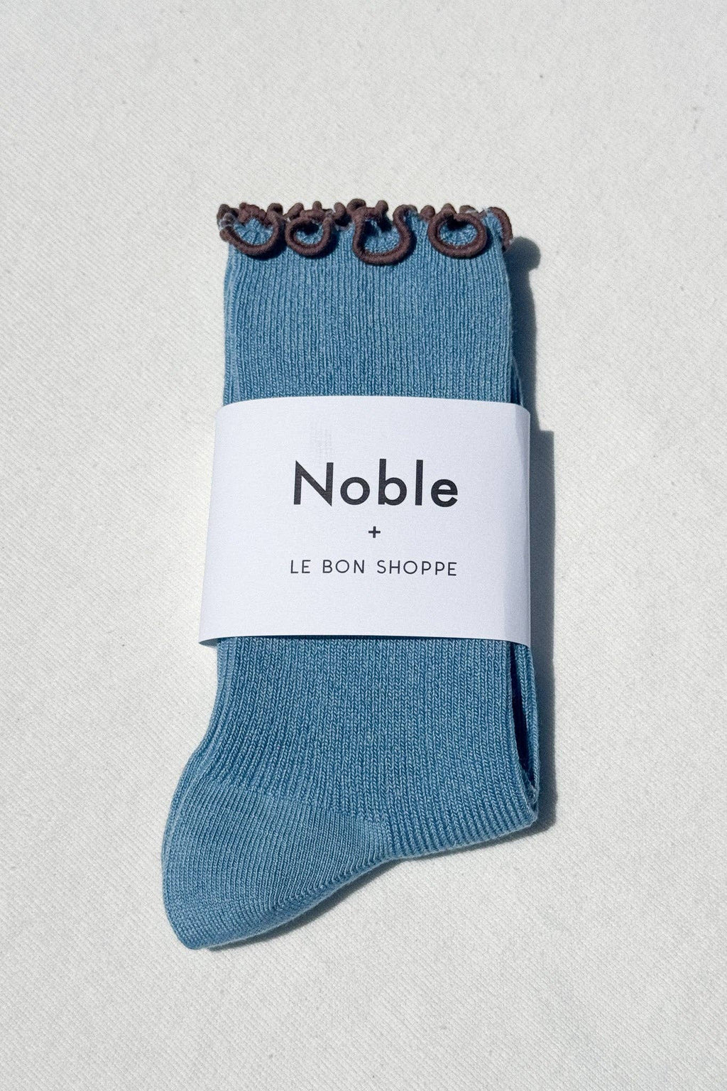Ruffled Modal Socks - Powder Blue