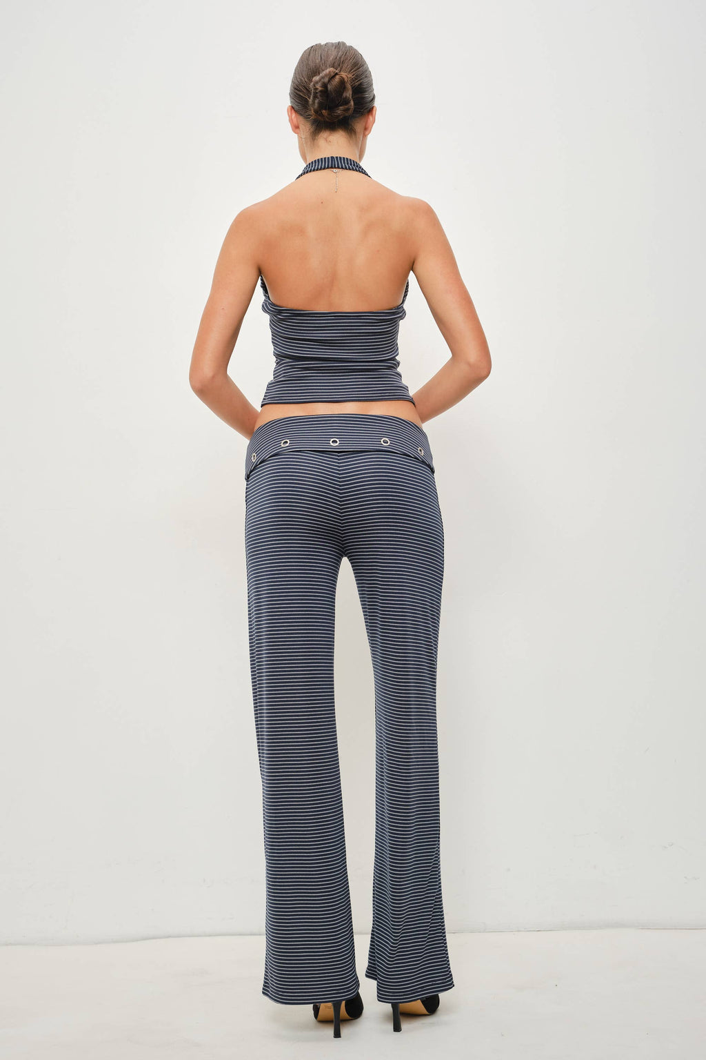 Joel Striped Grommet Halter Top
