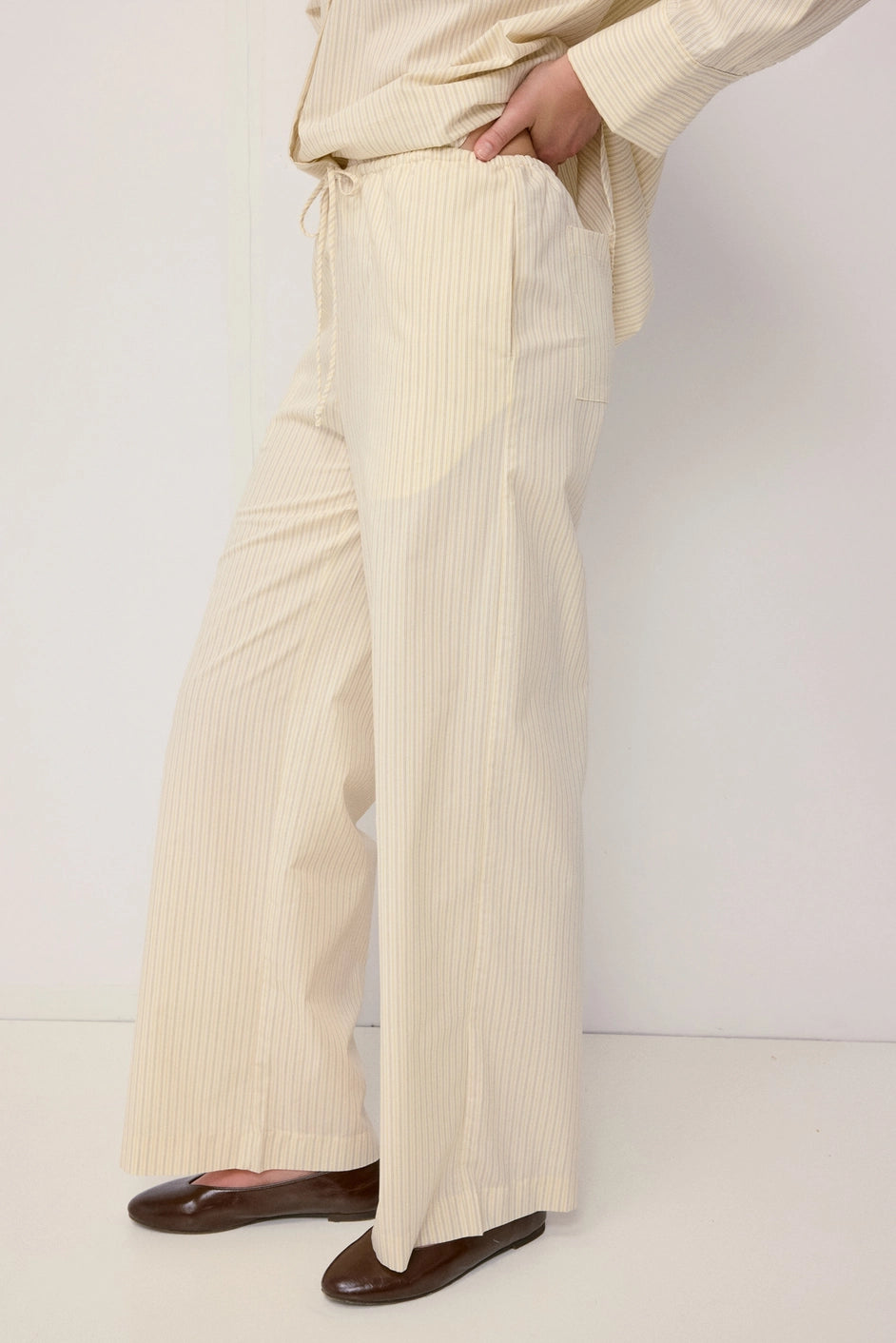 The Avery Pants - Ivory Stripe
