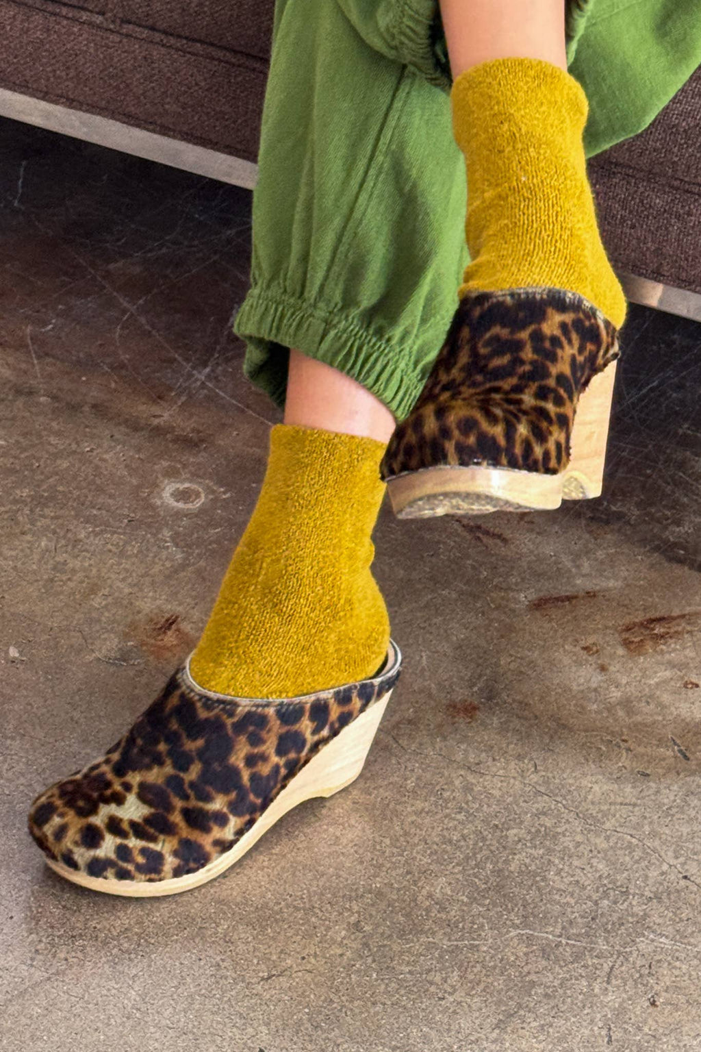 Cloud Socks - Green Olive