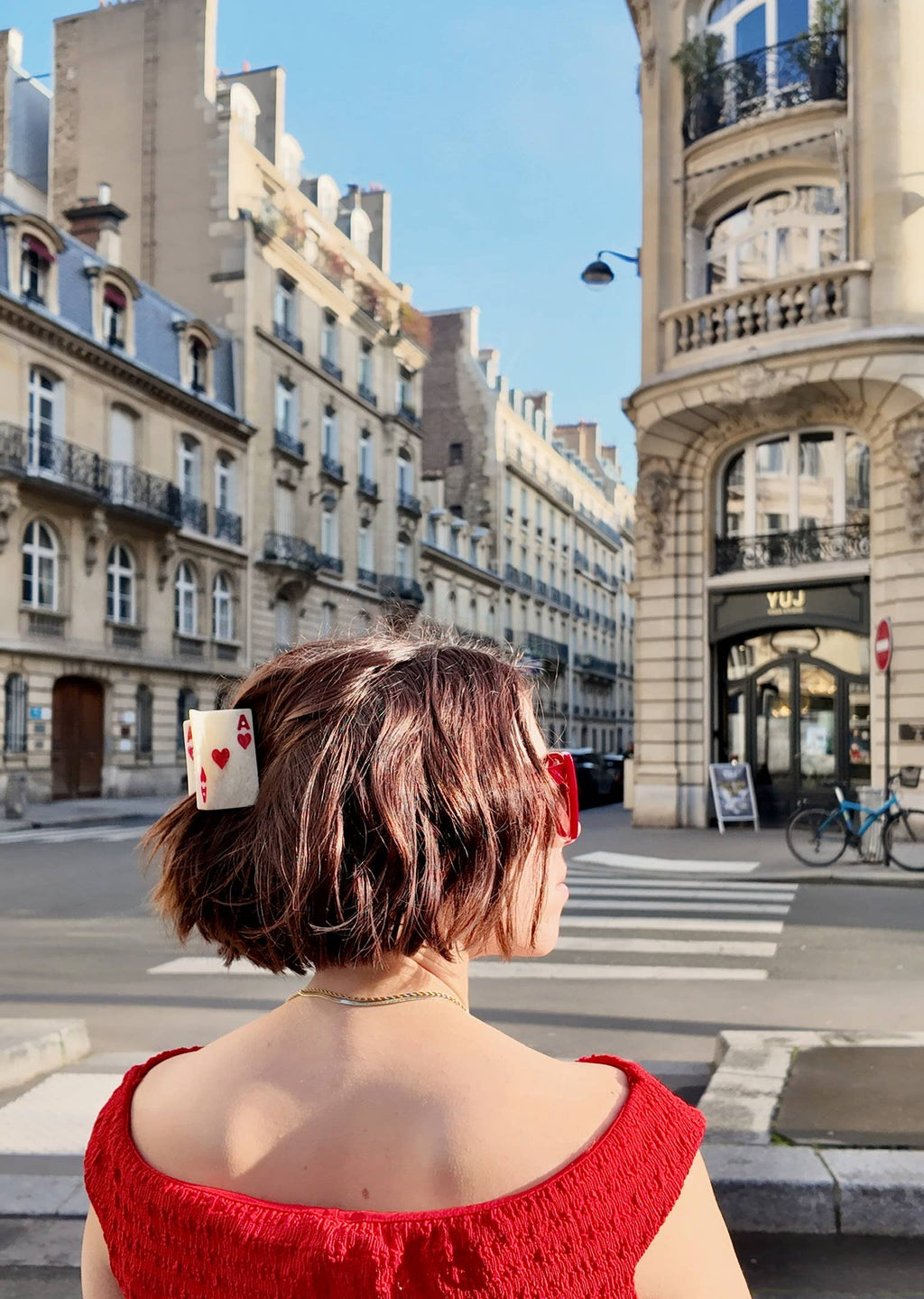 Hand-painted Mini Ace of Heart Claw Hair Clip