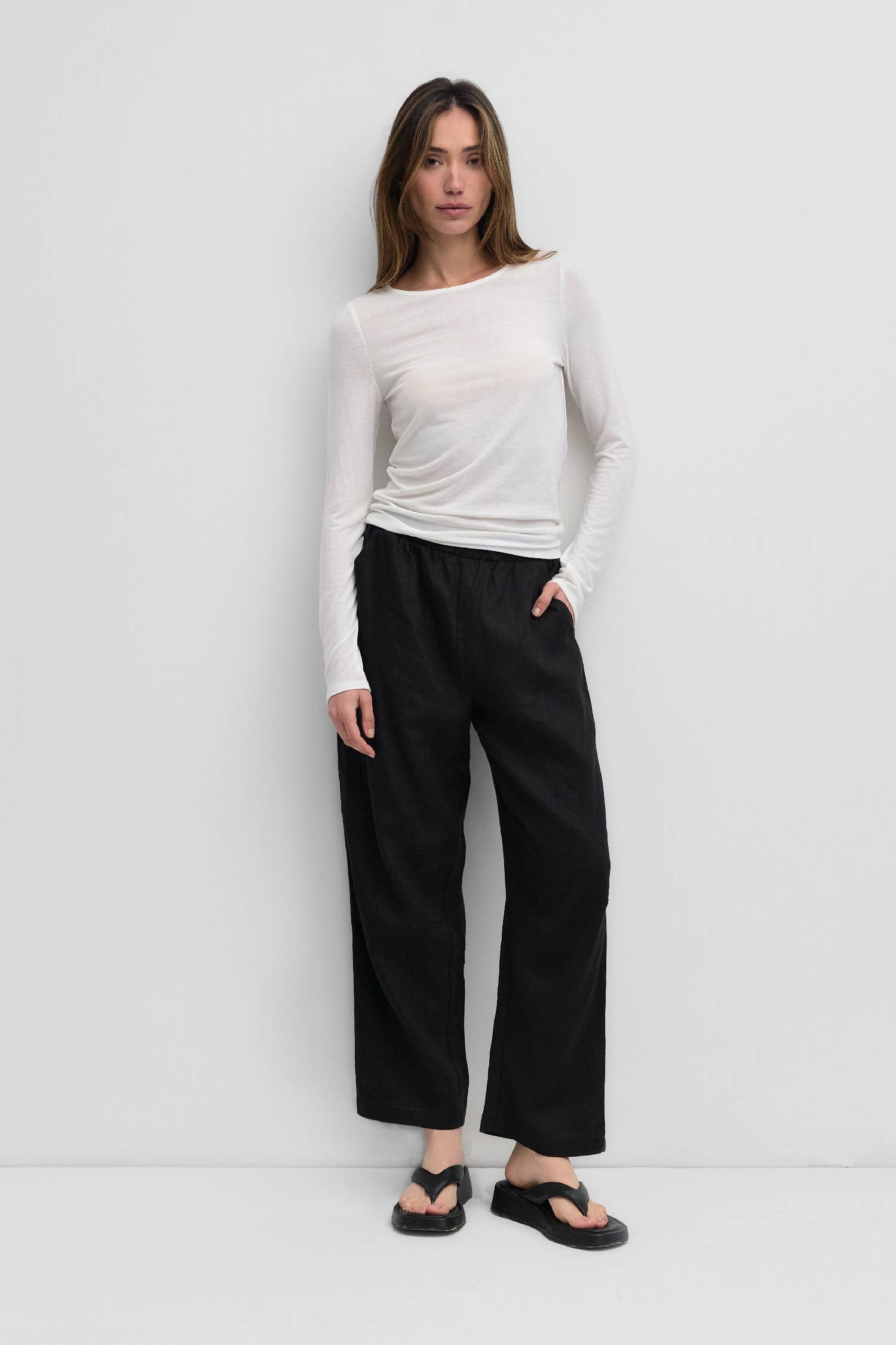 The Soft Long Sleeve Top | Sheer Knit Long-Sleeve Top