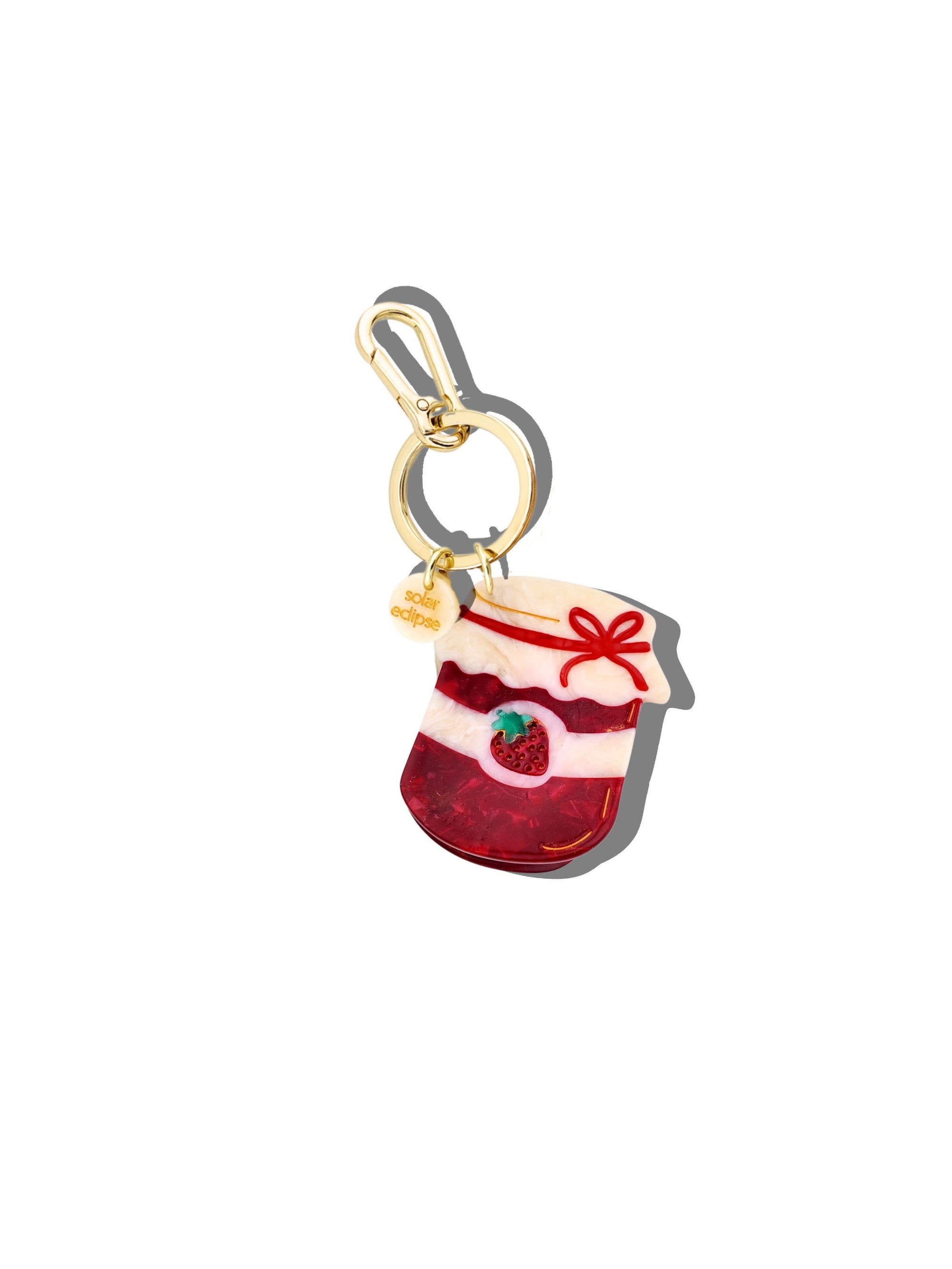 Hand-painted Mini Strawberry Jam Charm + Keychain