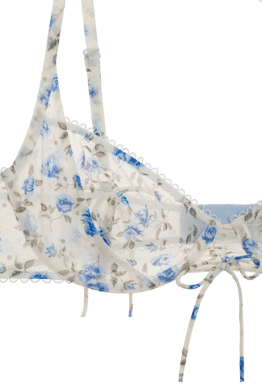 Lottie Underwire Bra - Blue Flroal