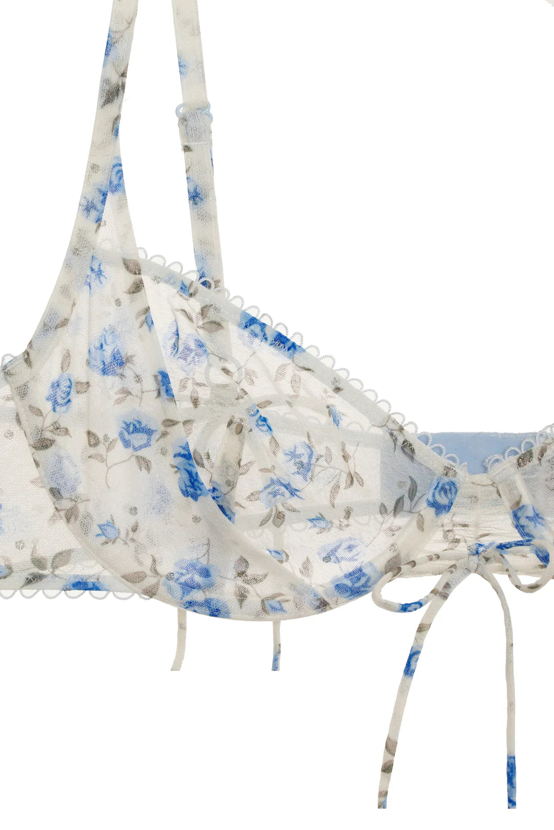 Lottie Underwire Bra - Blue Flroal