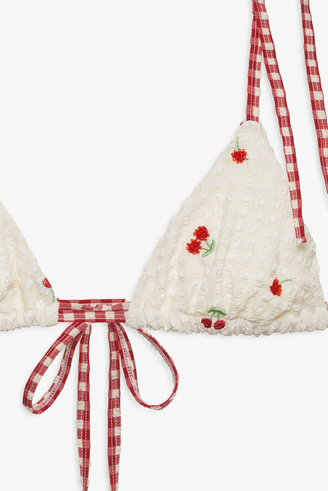 Beaded Cherries Bikini Top