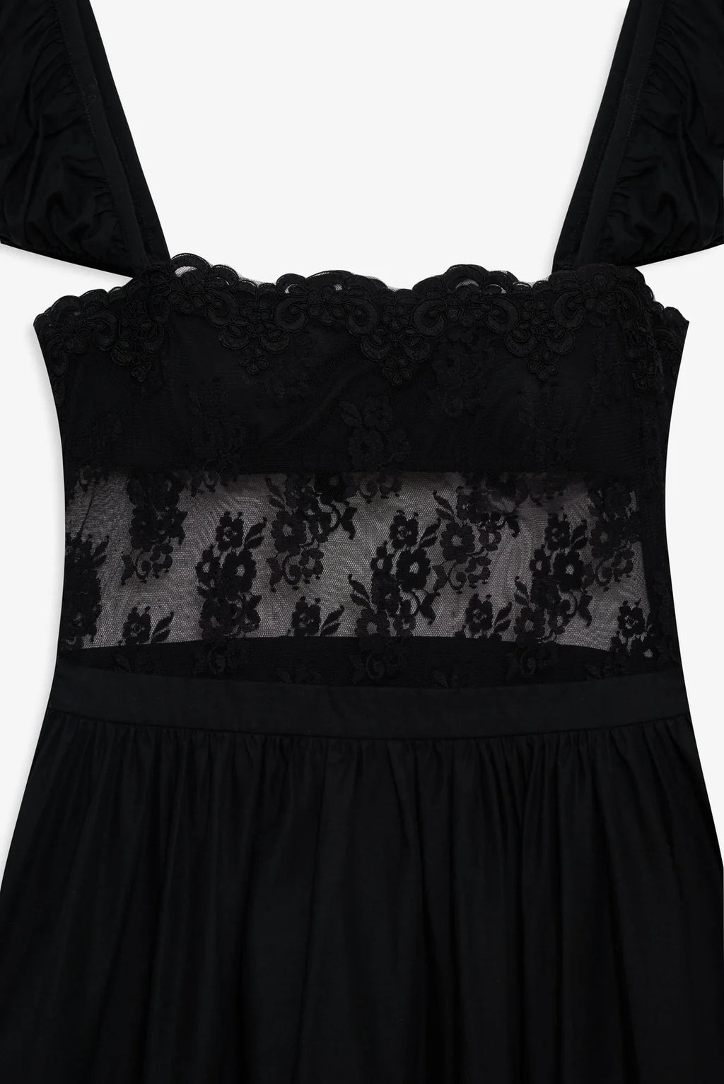 Liya Lace Midi Dress - Black