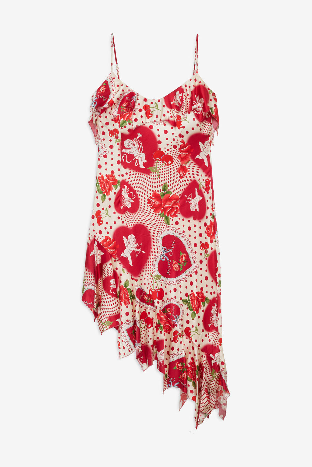 Cupid Dot Asymmetrical Midi Dress