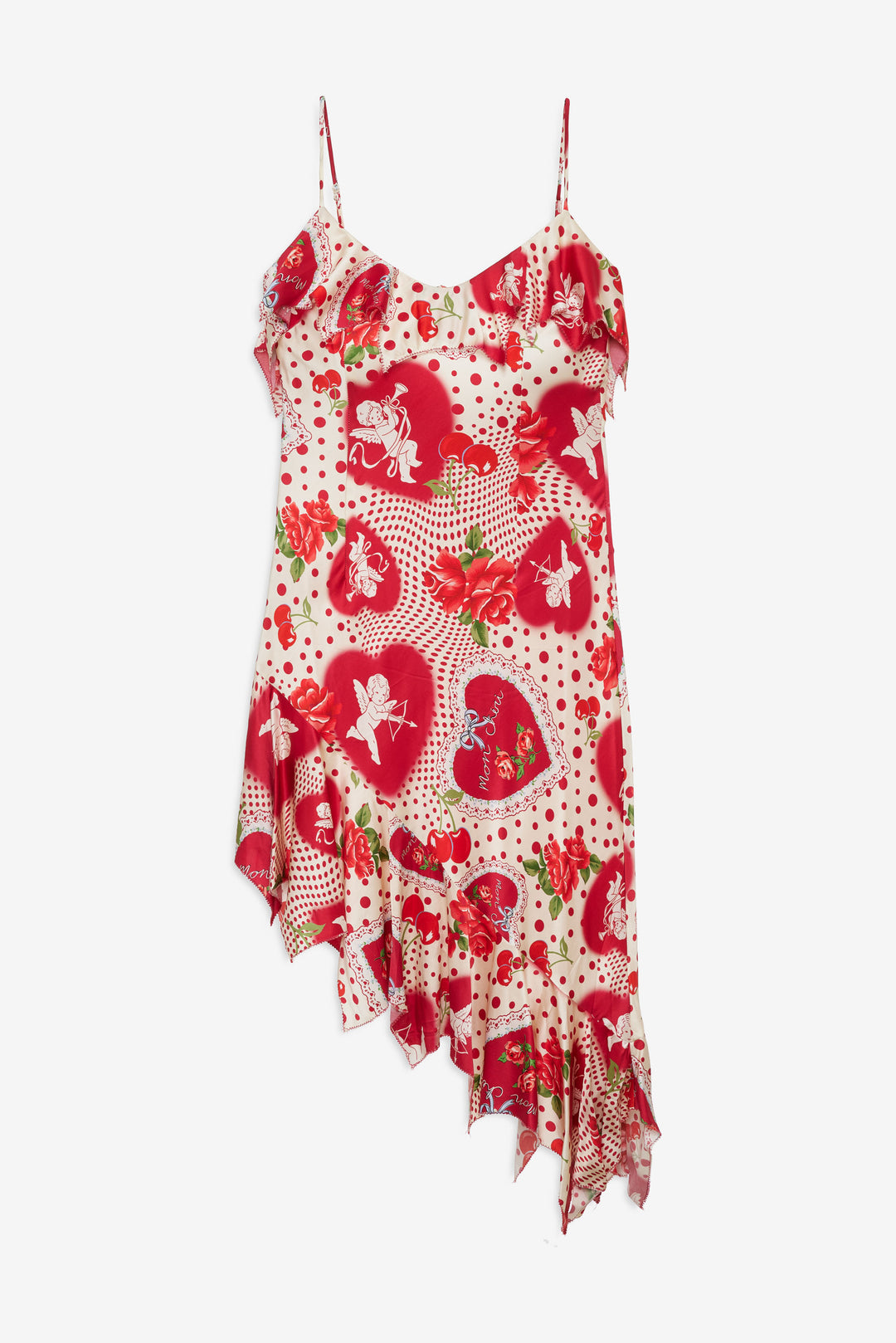 Cupid Dot Asymmetrical Midi Dress