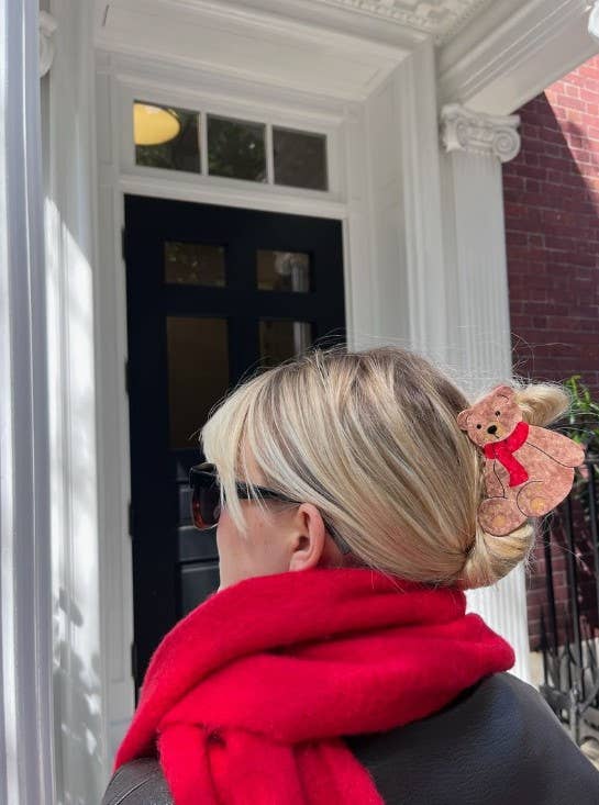 Hand-painted Teddy Bear Claw Hair Clip | Eco-Friendly