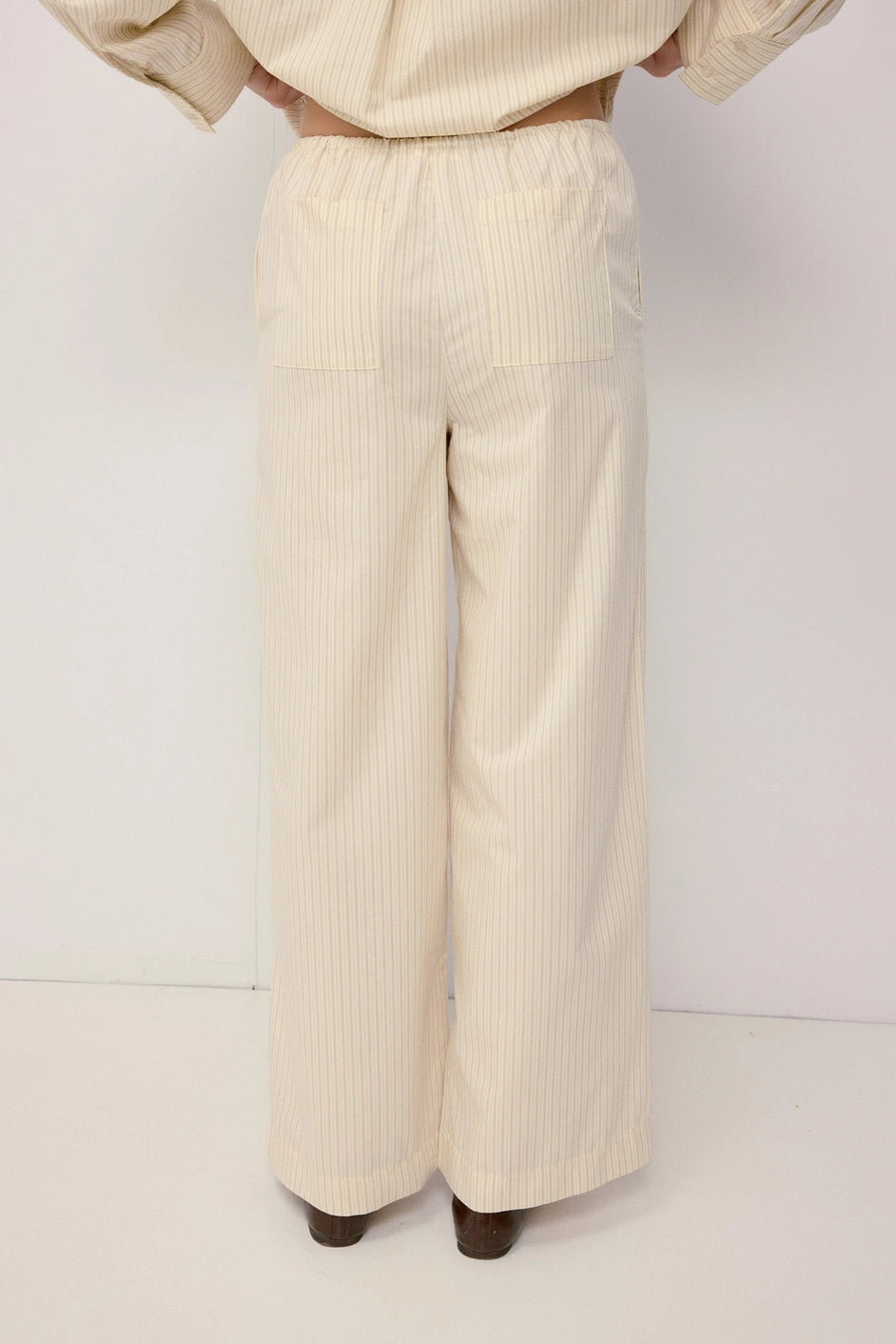The Avery Pants - Ivory Stripe