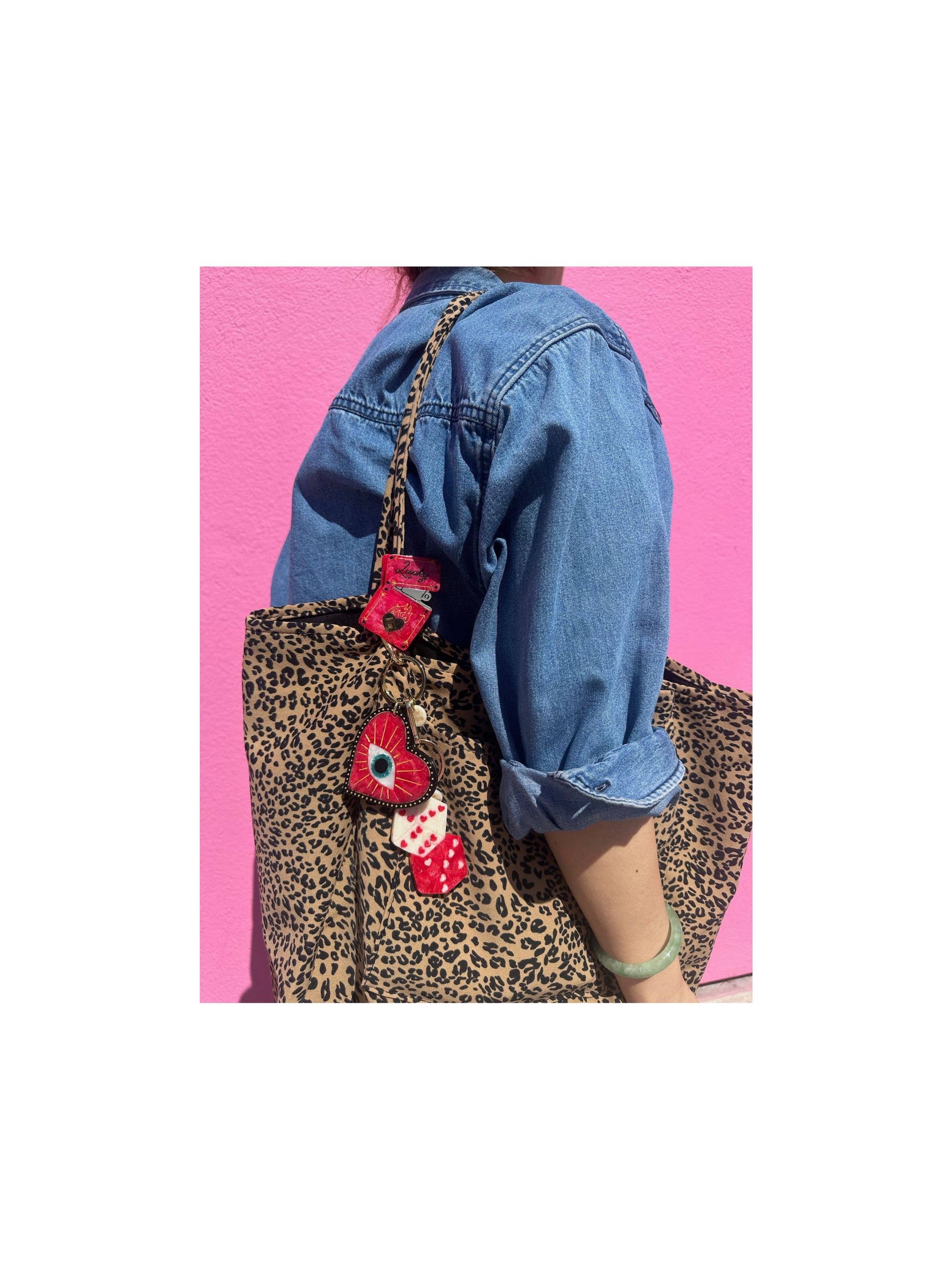 Hand-painted Lucky Lighter Bag Charm + Keychain