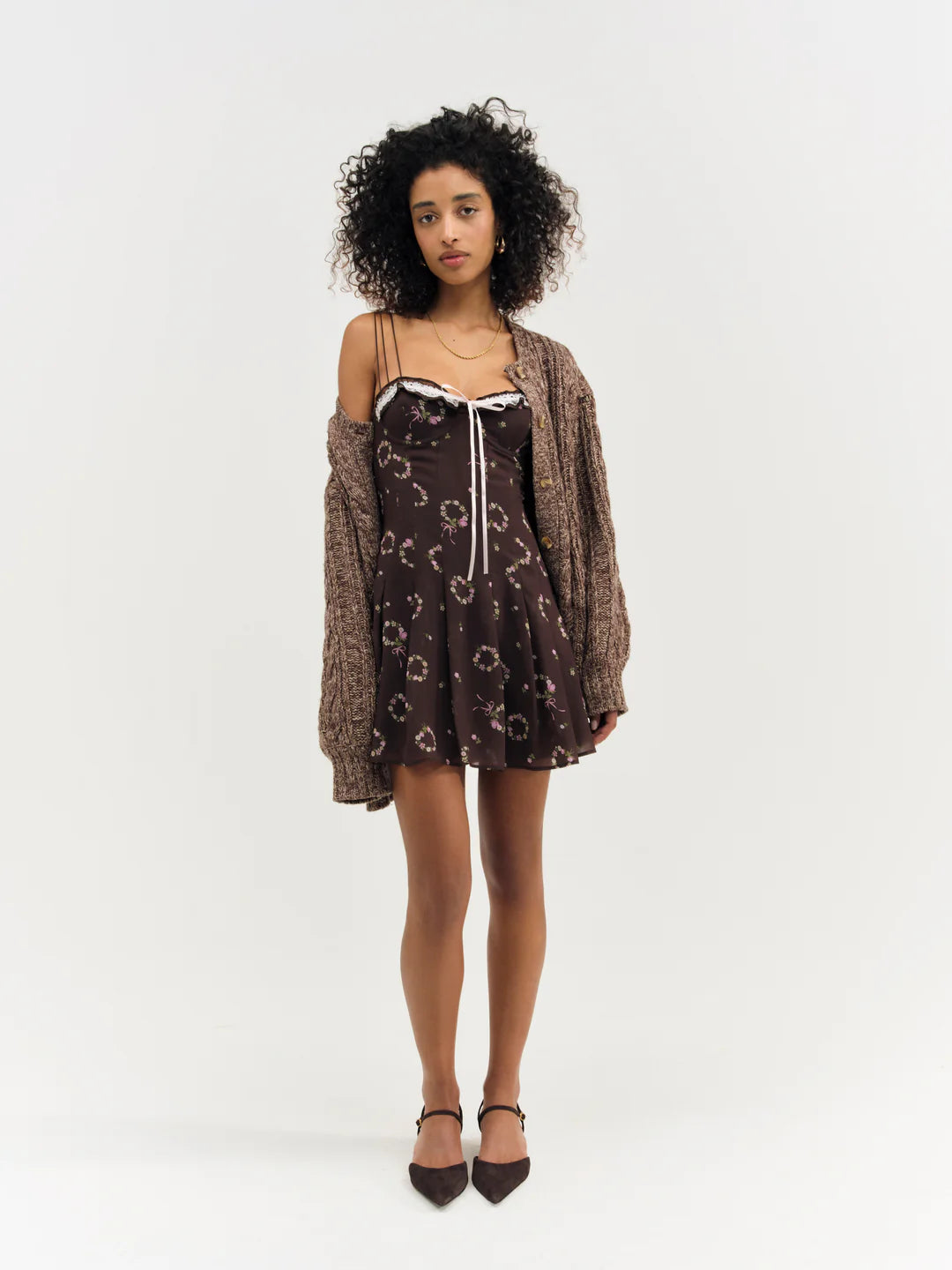 Kate Mini Dress - Brown