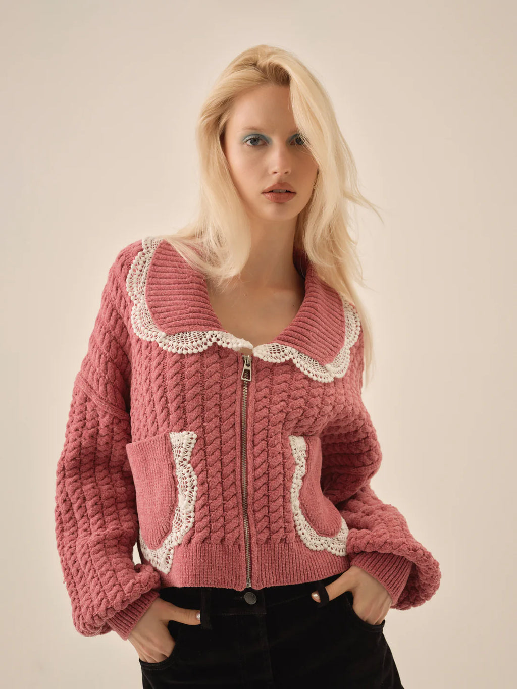 Tierra Knit Jacket - Dusty Rose