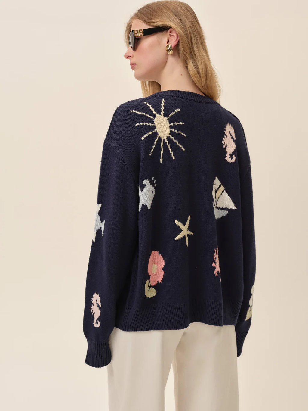 Marie Nautical Cardigan - Blue