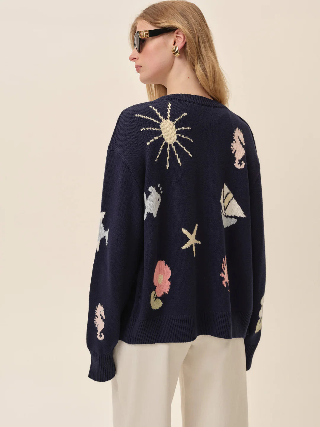Marie Nautical Cardigan - Blue