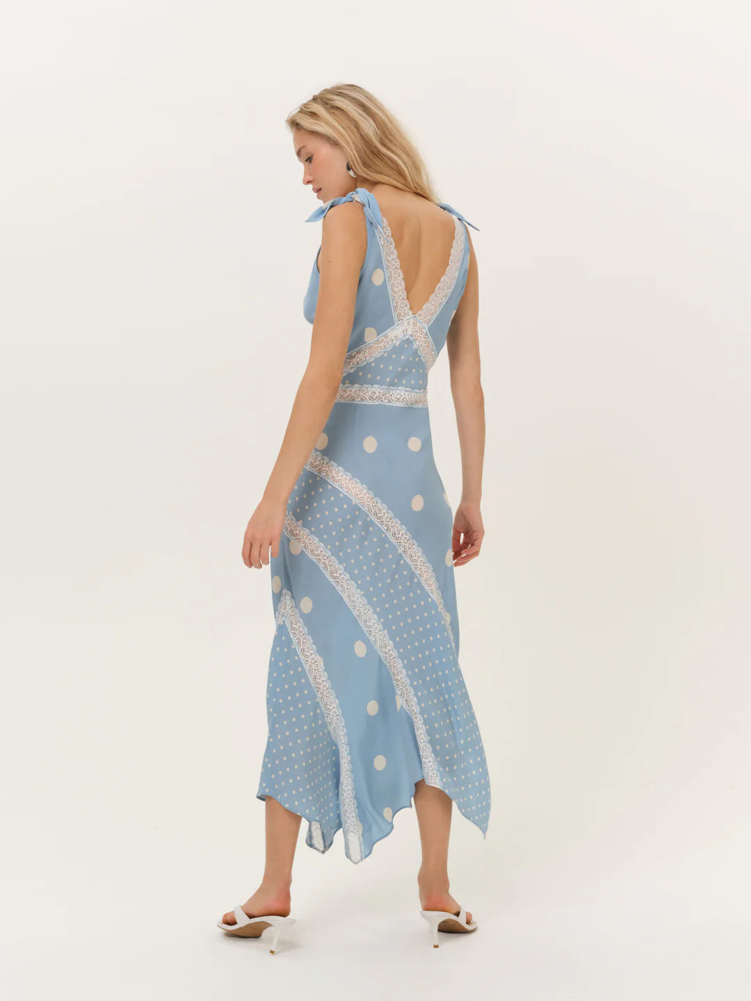Stormie Dot Midi Dress - Blue