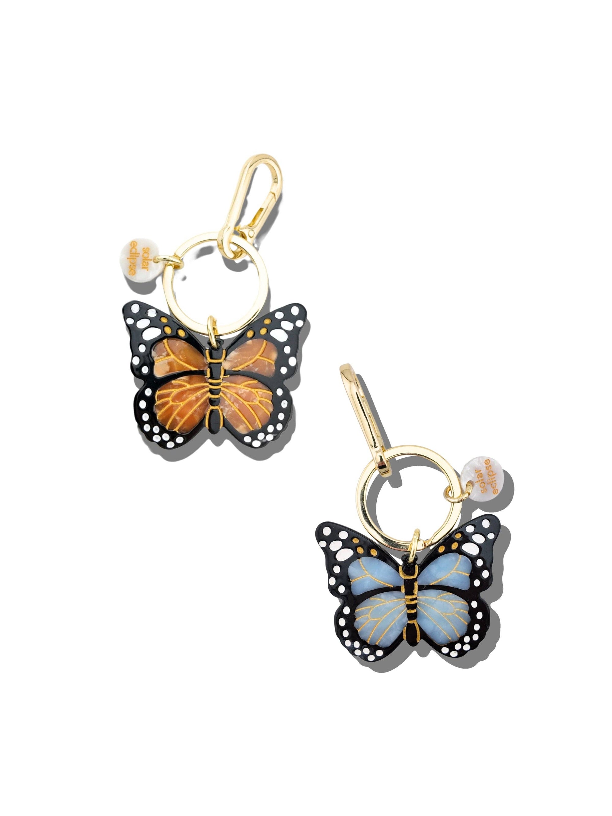 Hand-painted Monarch Butterfly Bag Charm + Keychain