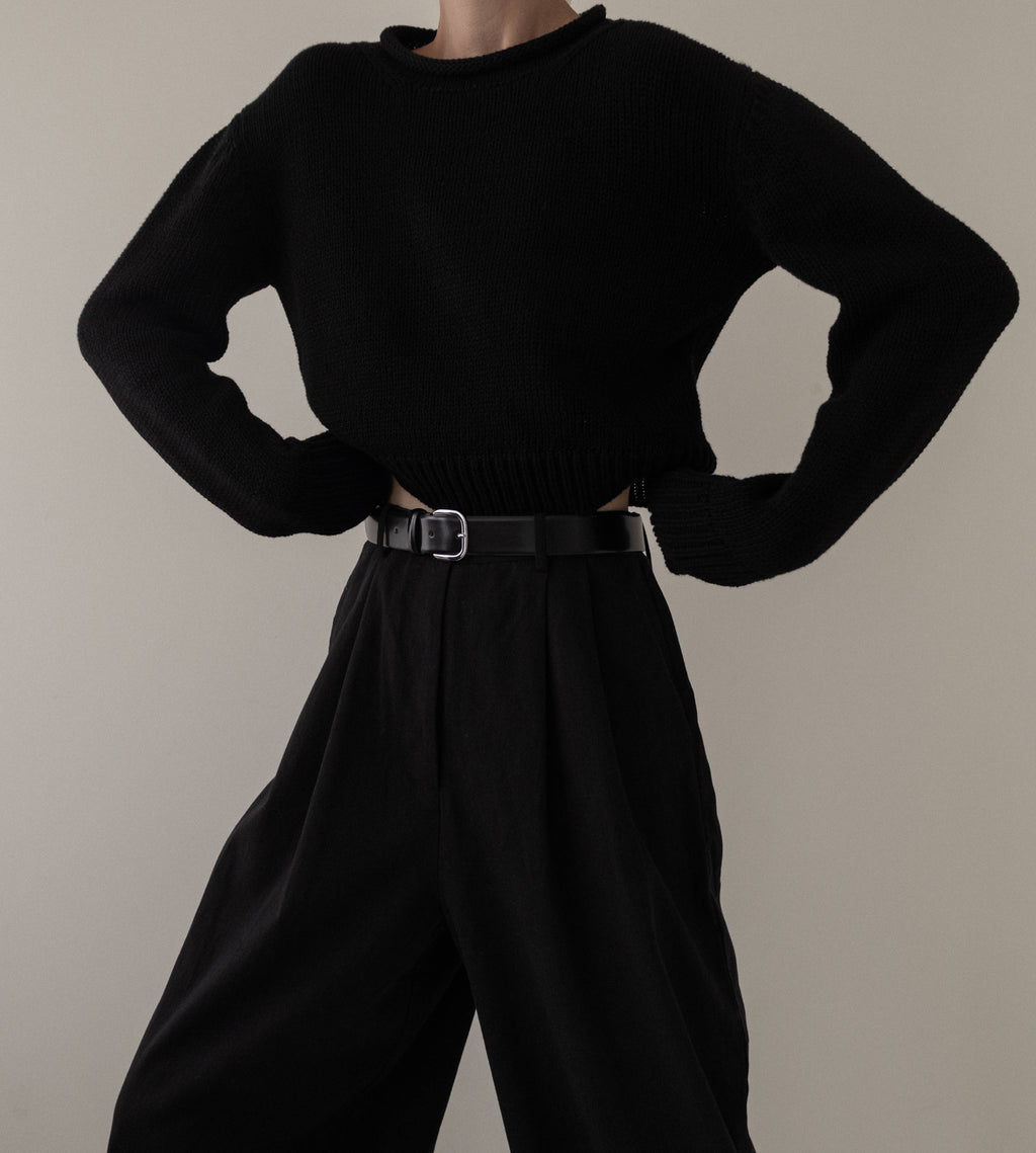 Mare Rolled Neck Sweater - Black