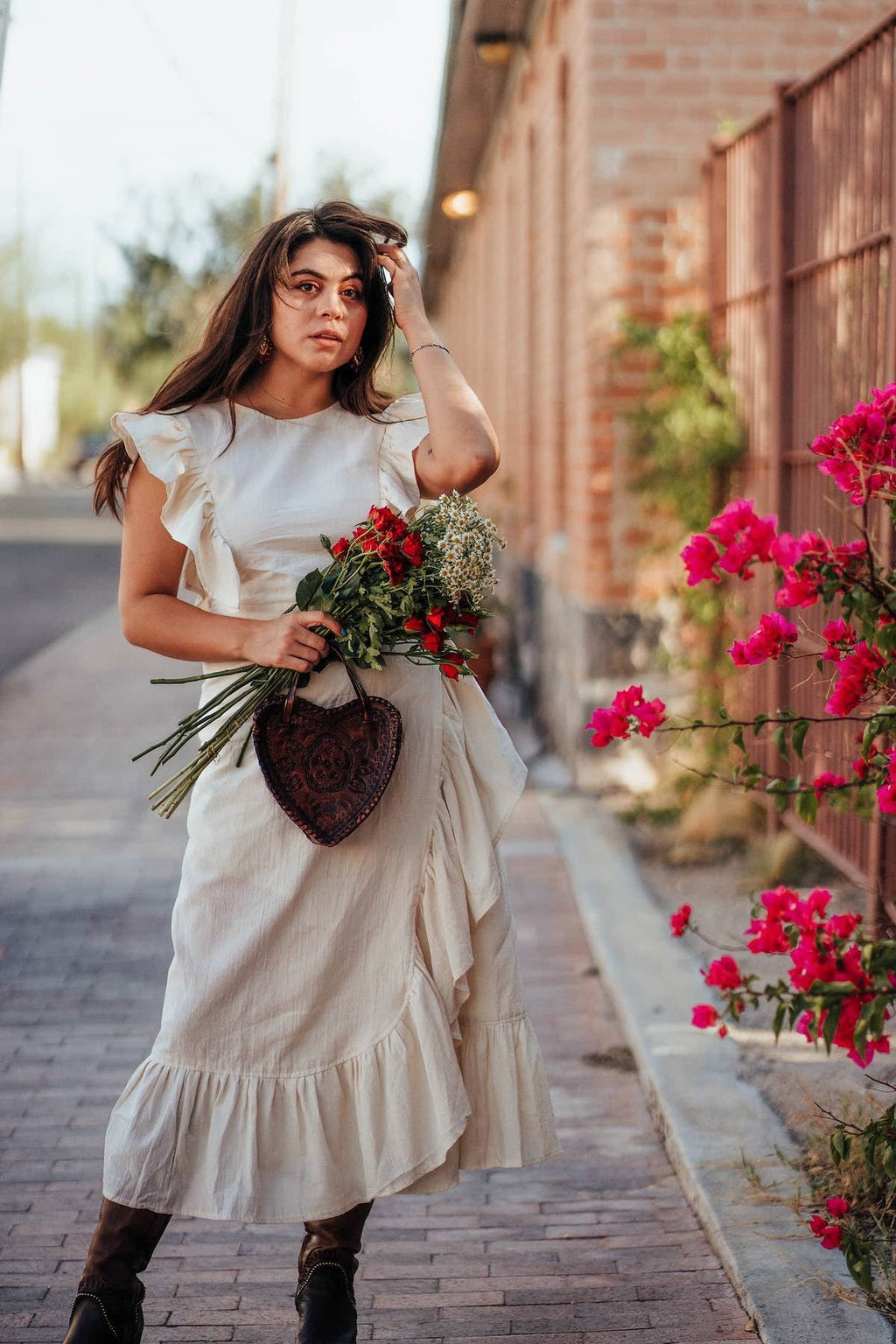 Black Heart Leather Purse