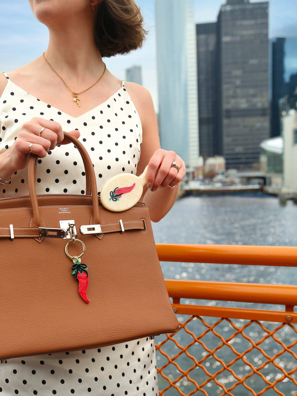 Hand-painted Basque Pepper Bag Charm + Keychain | Eco-Friendly