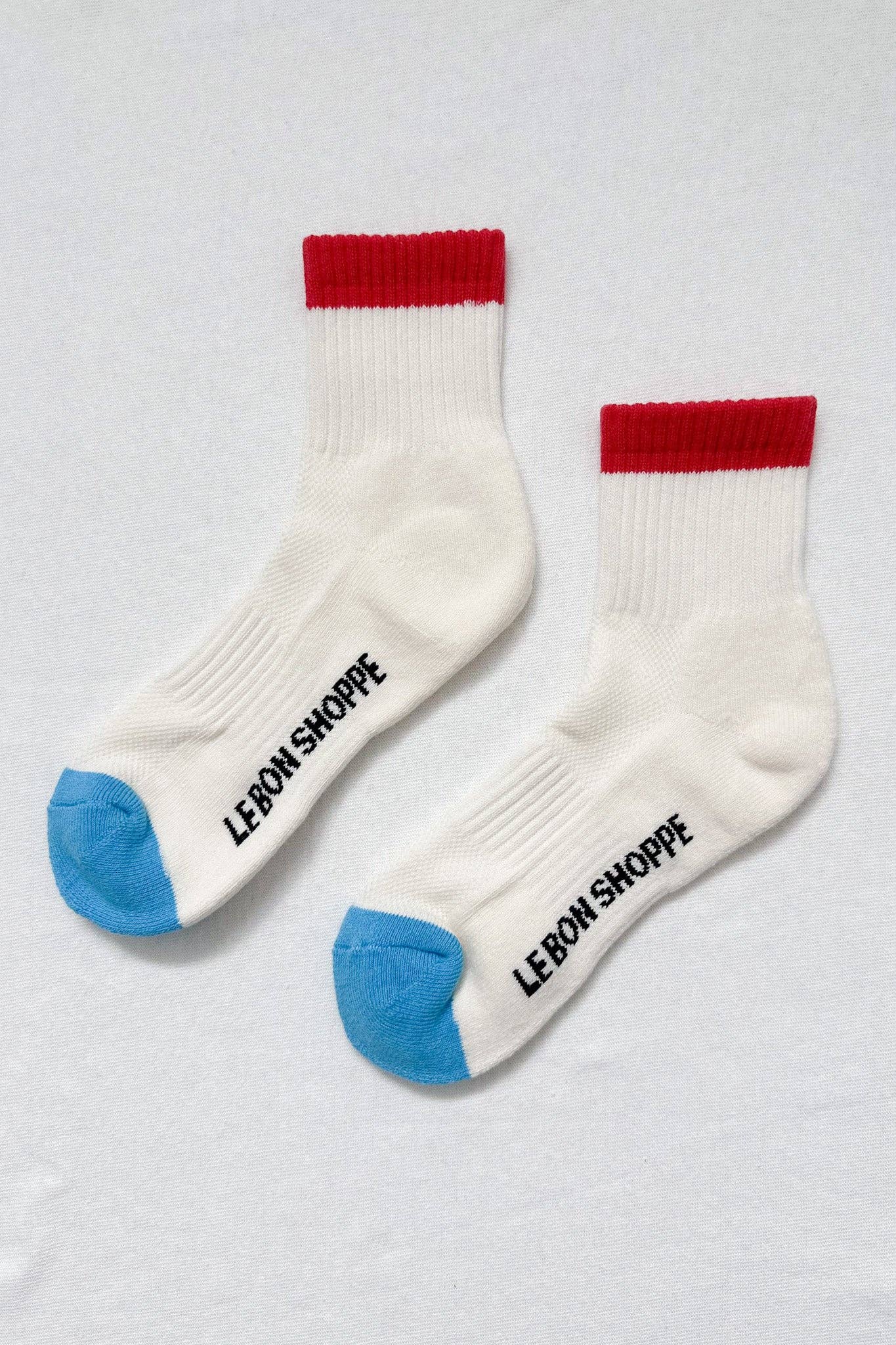 Color Block Girlfriend Socks - Blue/Red