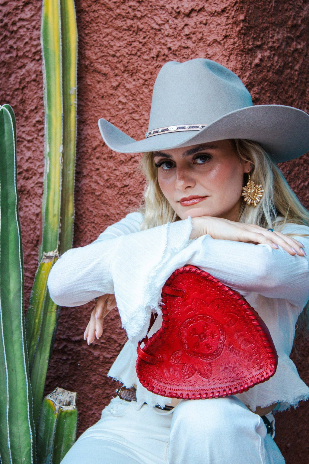 Red Heart Leather Purse