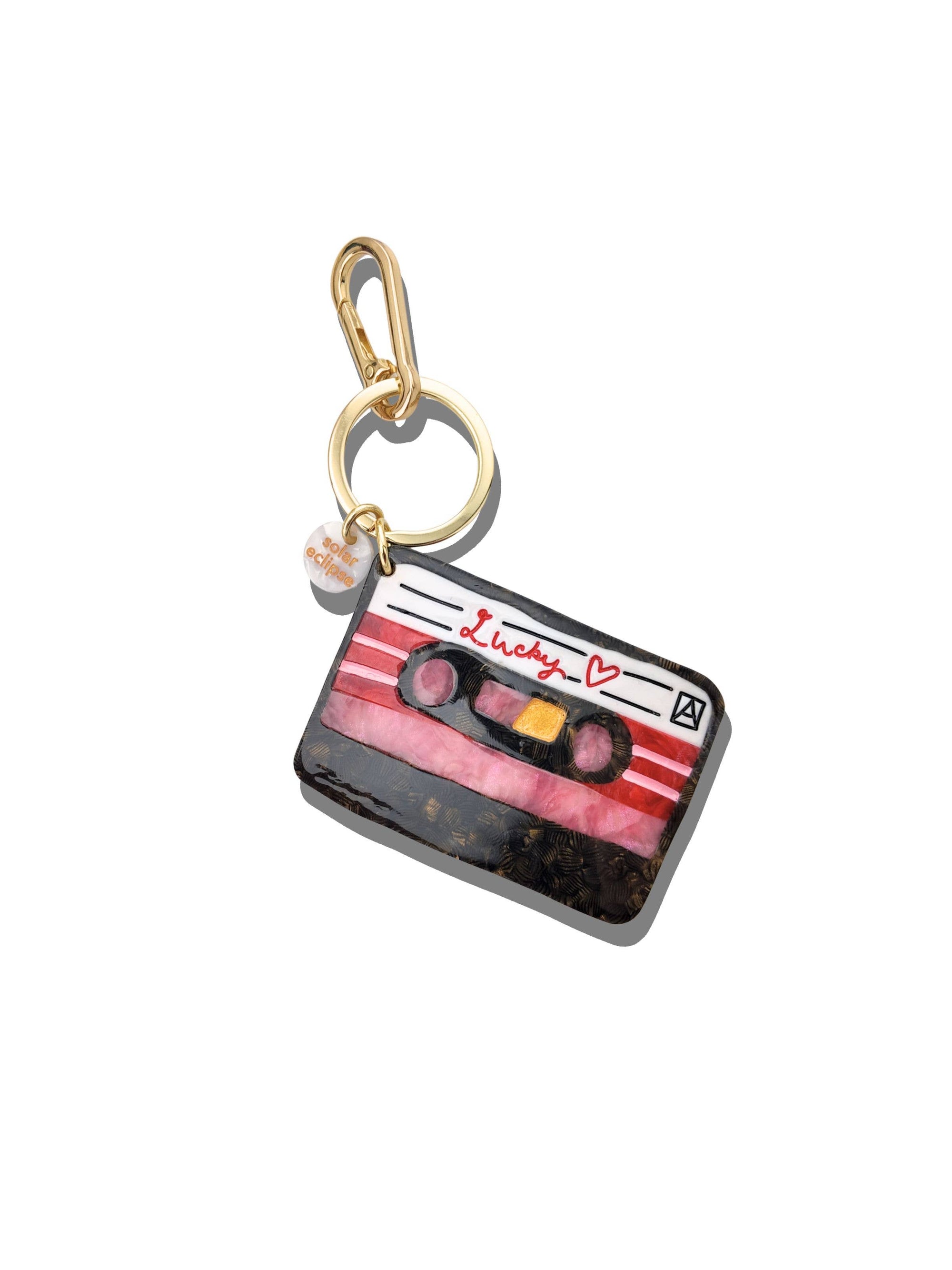 Hand-painted Lucky Cassette Bag Charm + Keychain