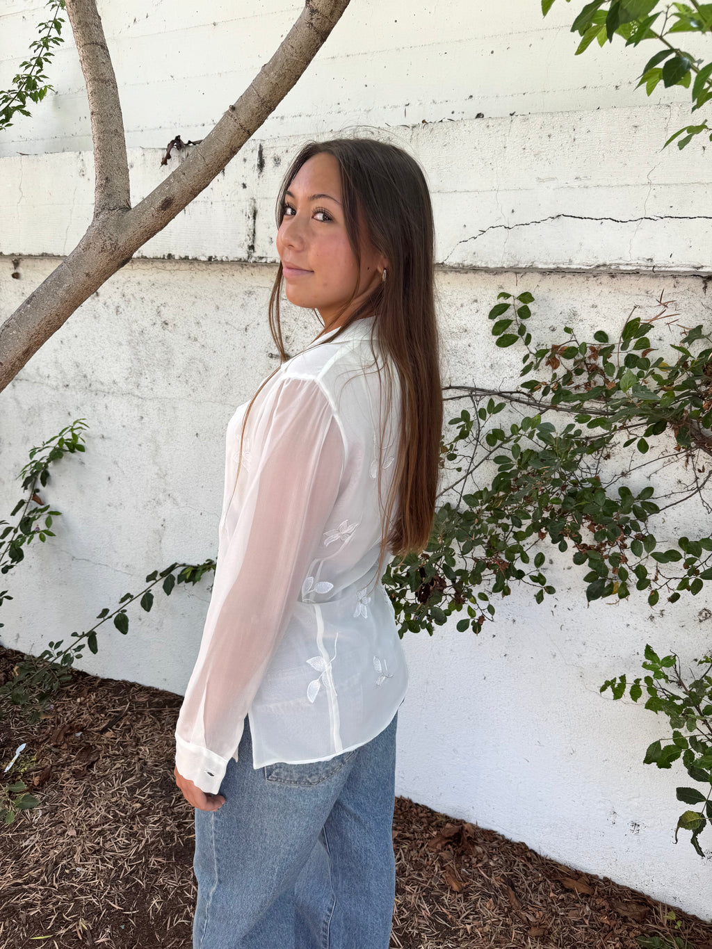 Vintage Silk Icon Embroidered Blouse