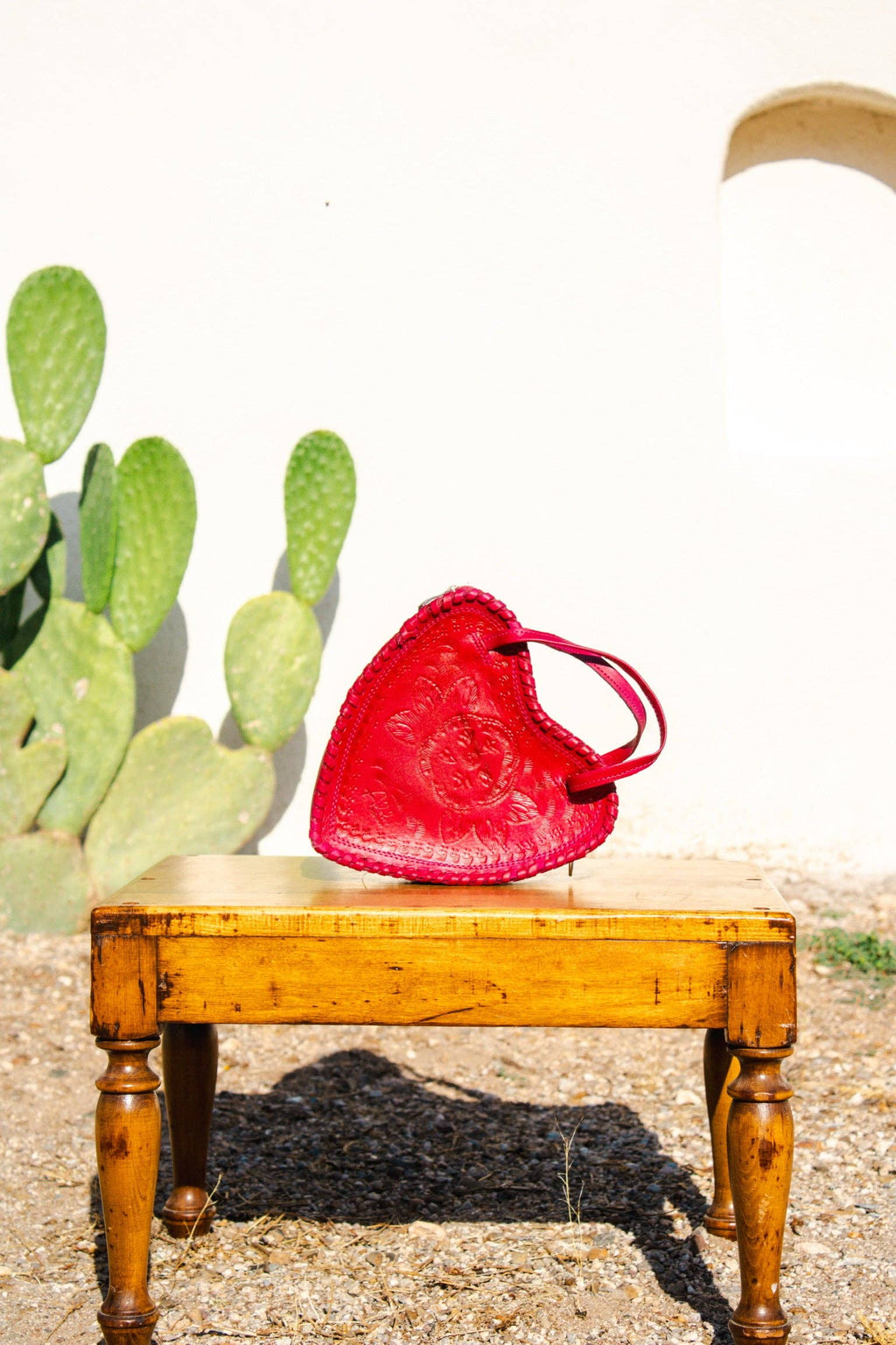 Red Heart Leather Purse