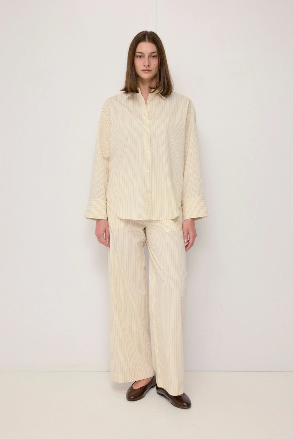 The Avery Pants - Ivory Stripe
