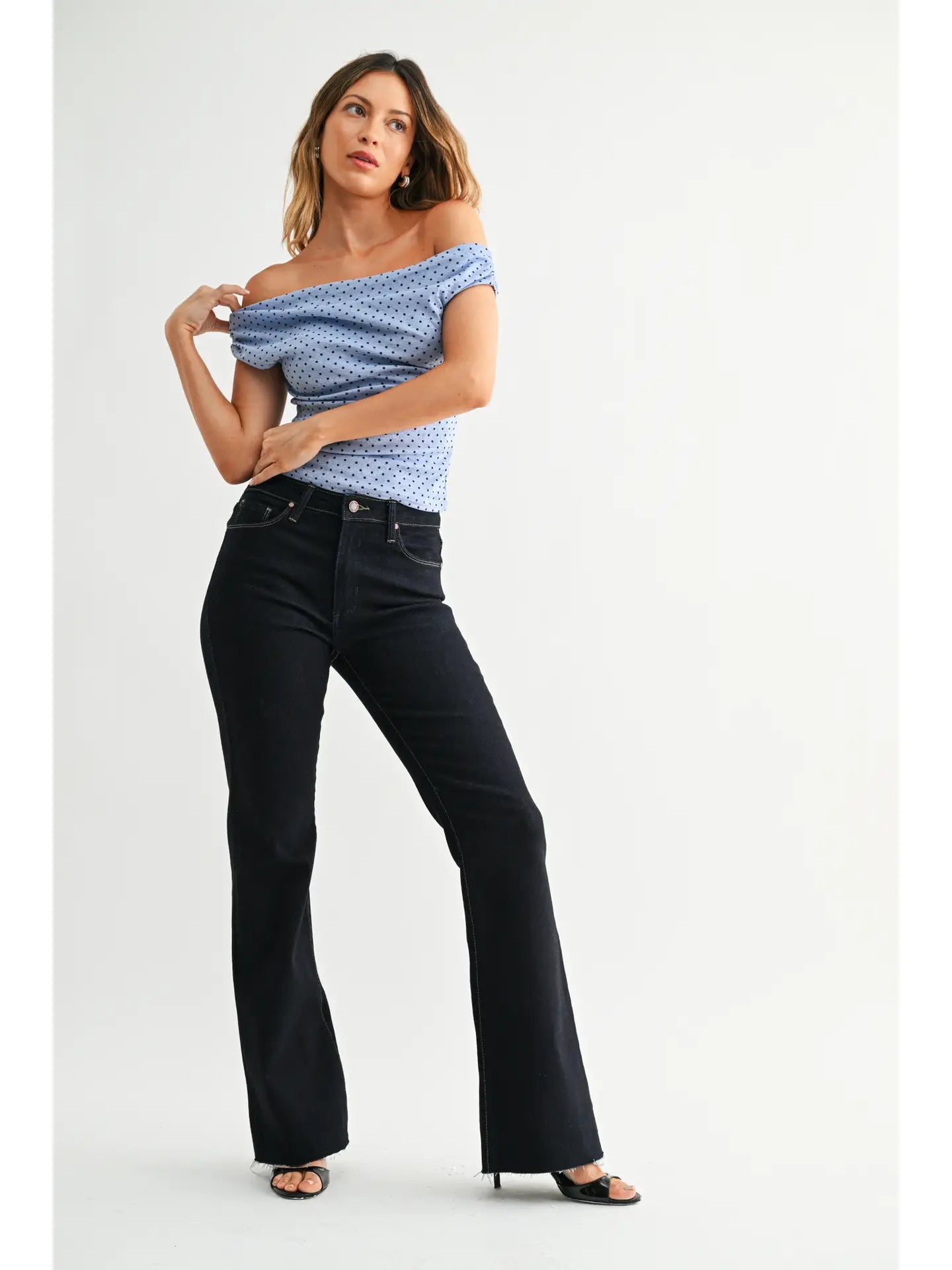 HR Scissor Cut Flare - Super Dark Denim