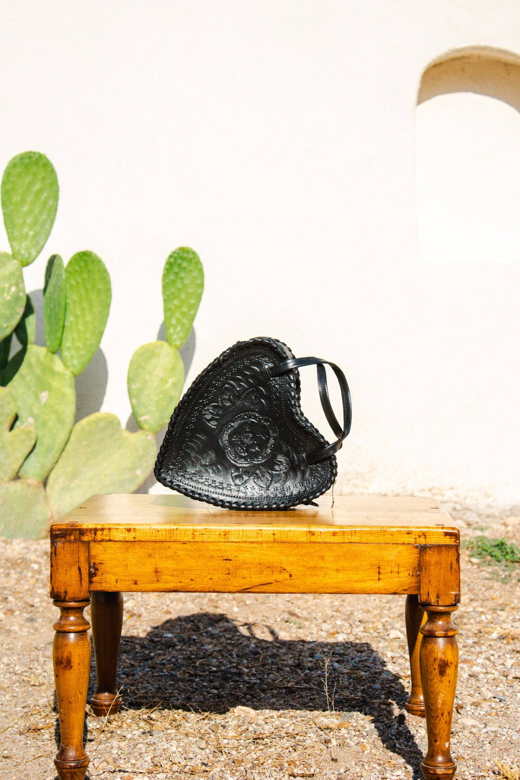 Black Heart Leather Purse