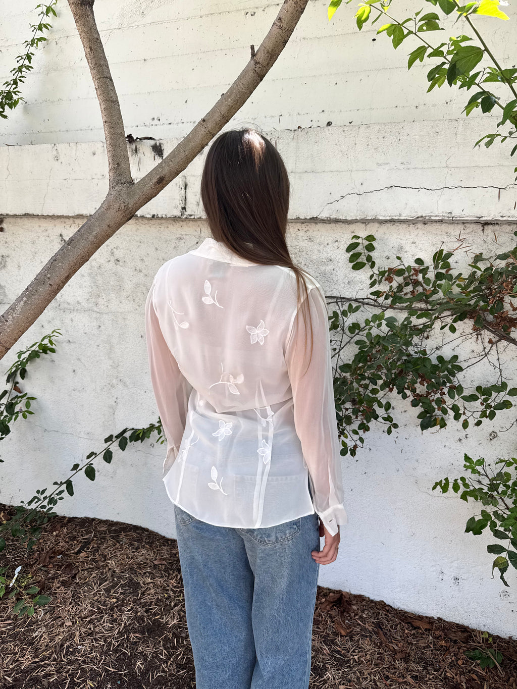 Vintage Silk Icon Embroidered Blouse