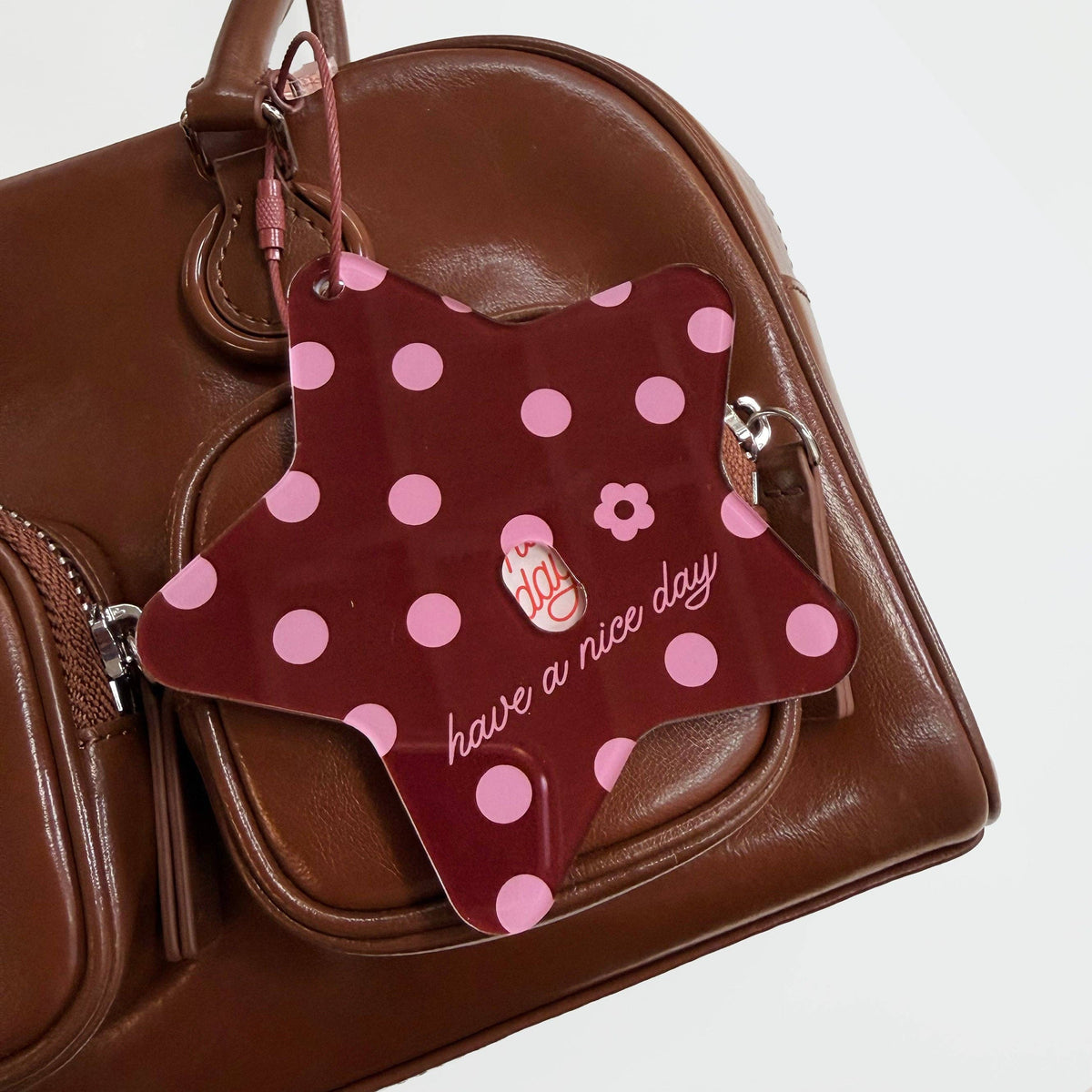 Photo Frame Keychain - Polka Dot Star