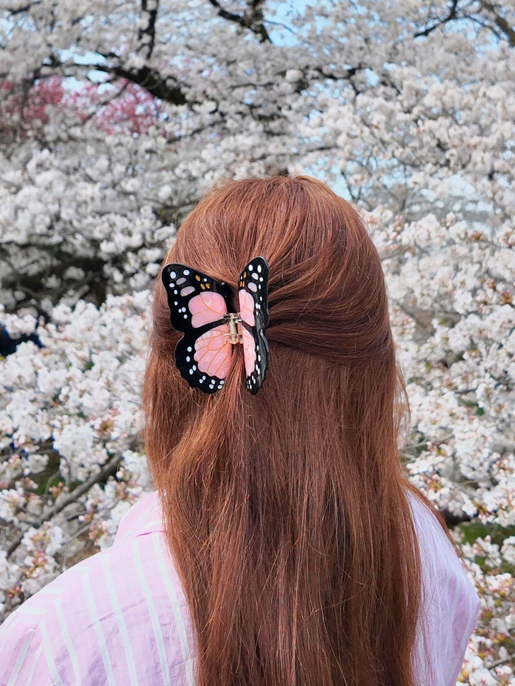 Hand-painted Monarch Butterfly Claw Hair Clip - Lavender