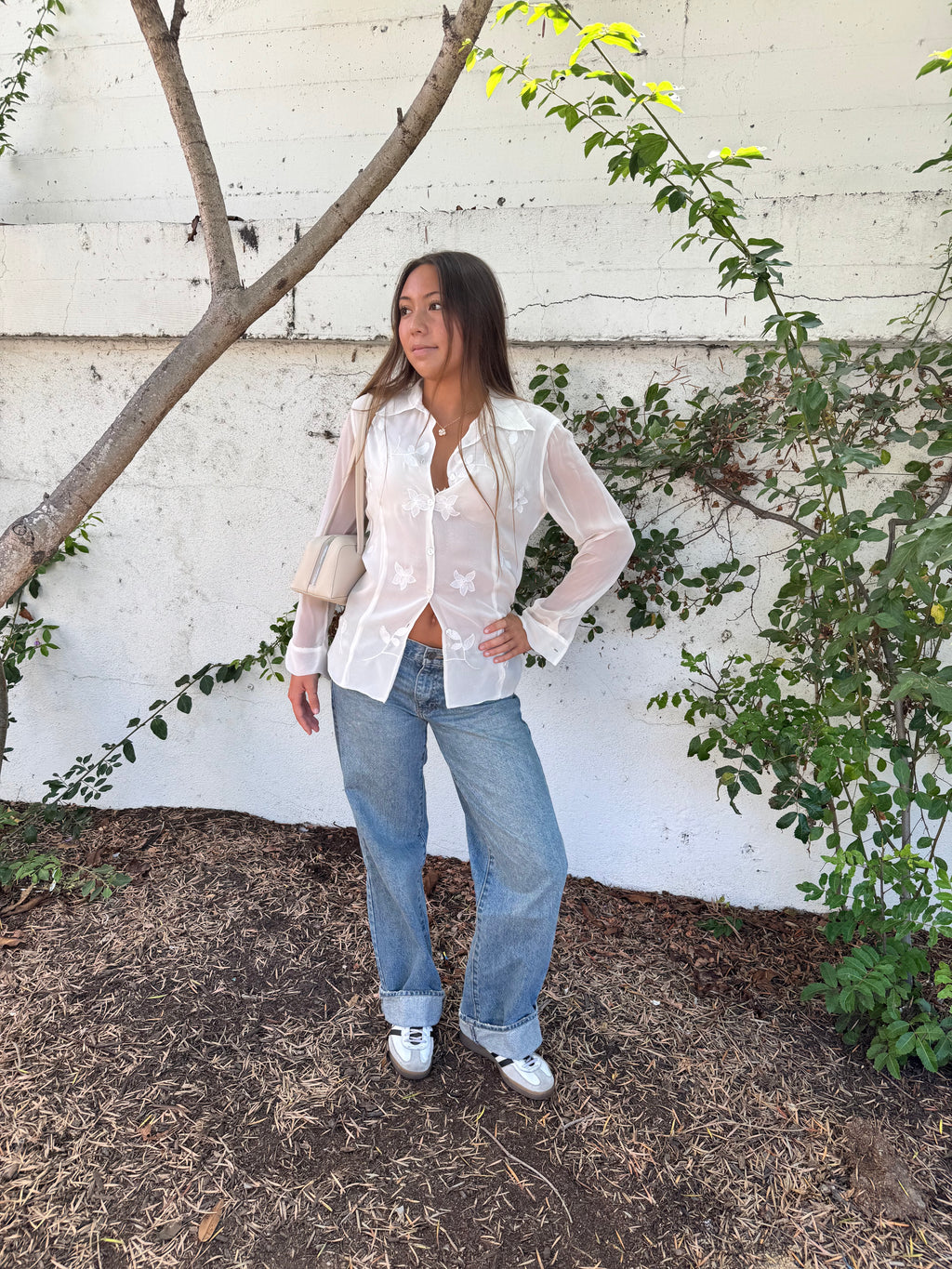 Vintage Silk Icon Embroidered Blouse