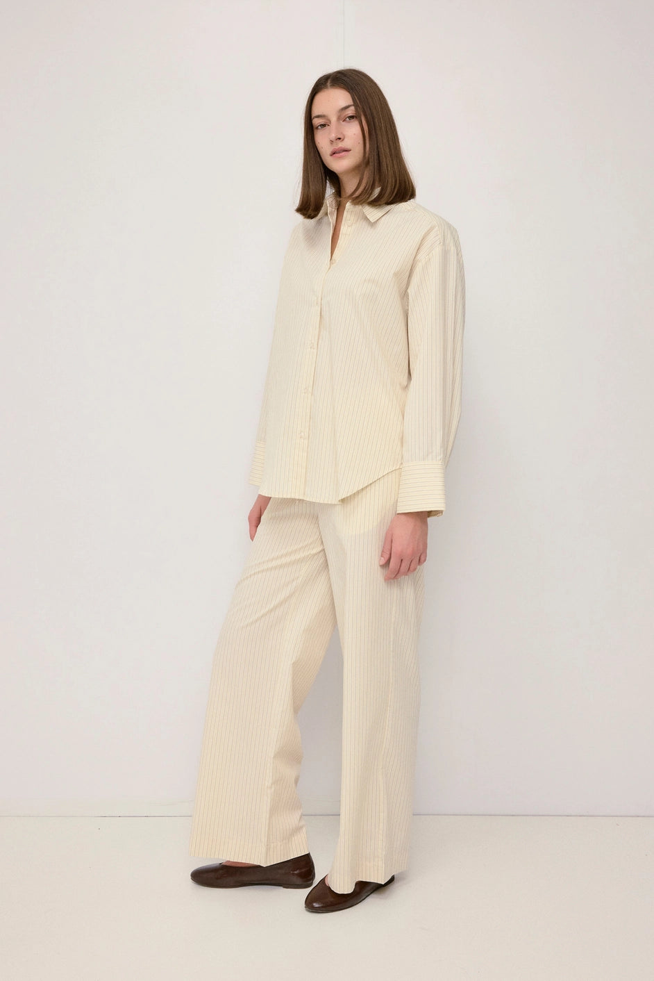 The Avery Top - Ivory Stripe