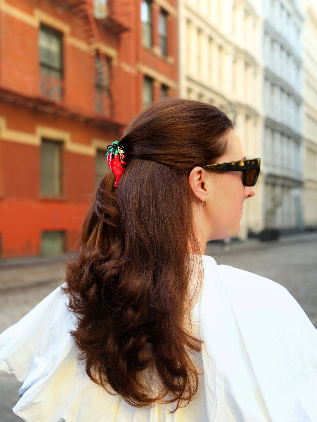 Hand-painted Basque Pepper Claw Hair Clip