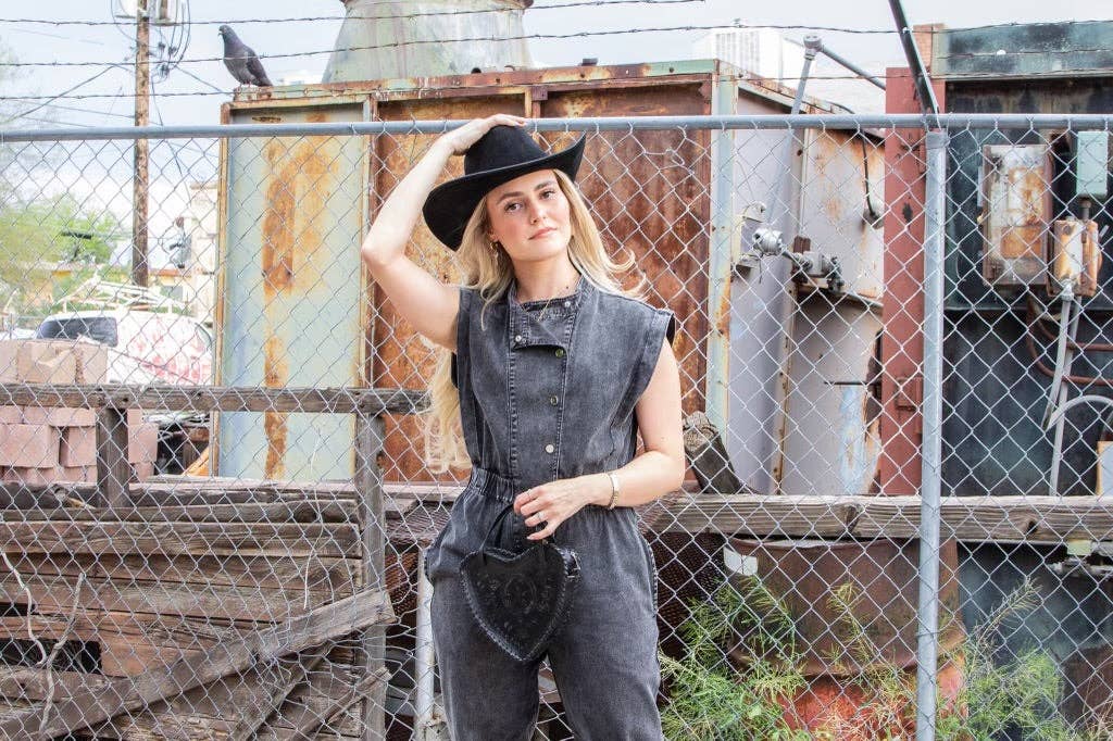 Black Heart Leather Purse