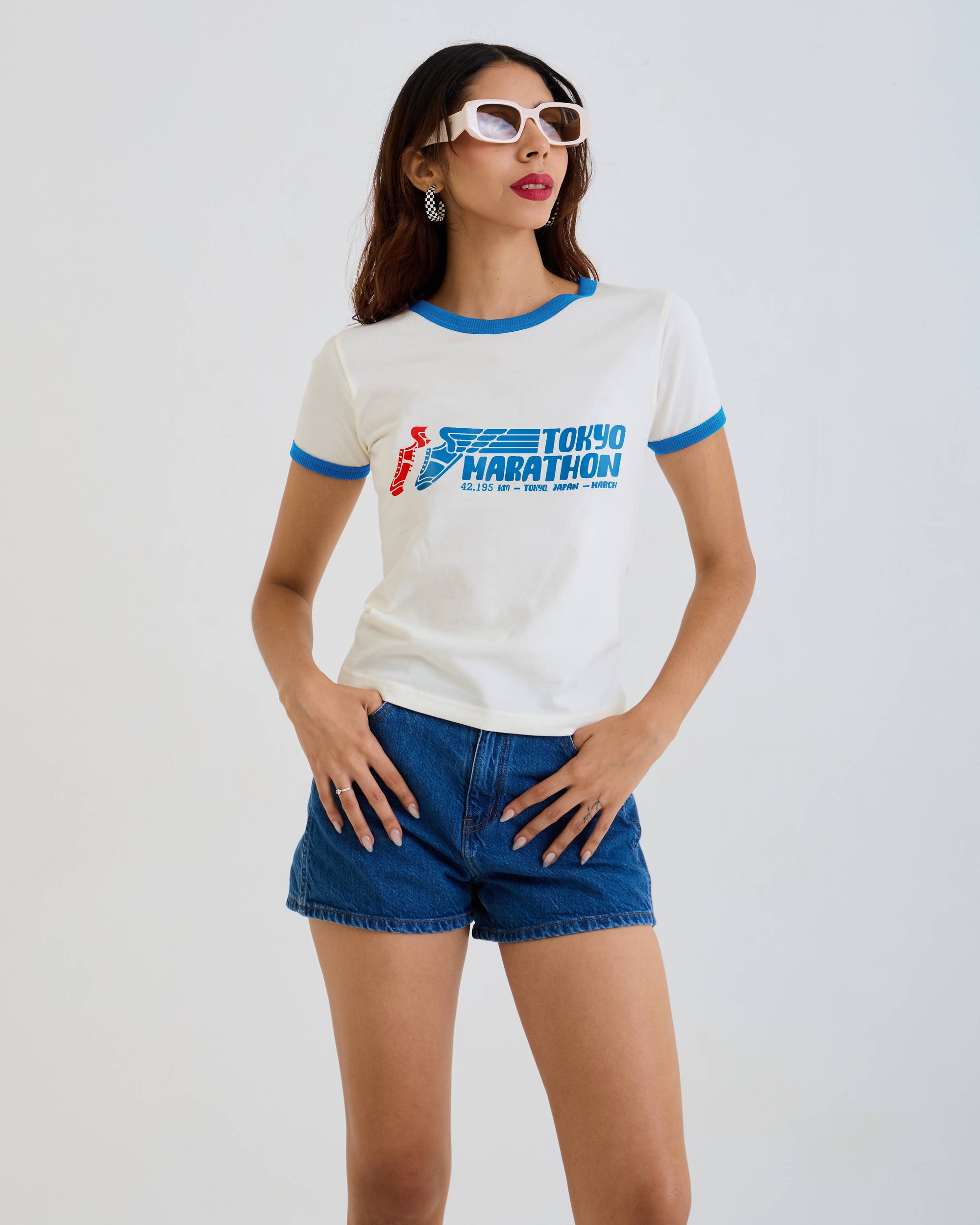 Women's T-Shirt Tokyo Running Marathon Ringer