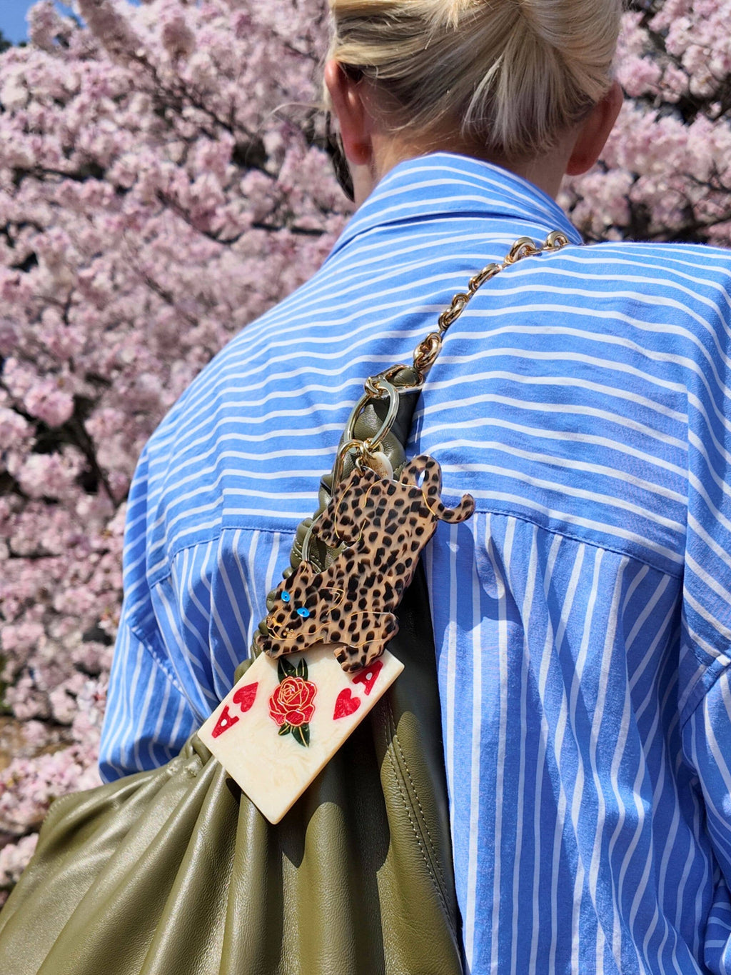 Hand-painted Ace of Hearts Bag Charm + Keychain Eco-Friendly