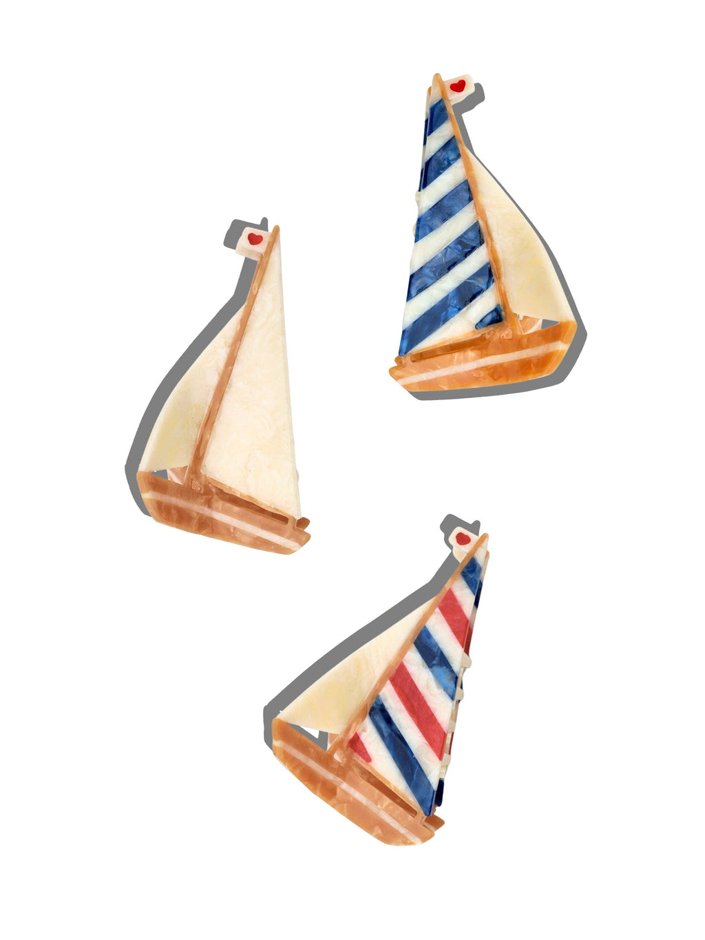 Hand-painted Sailboat Claw Hair Clip