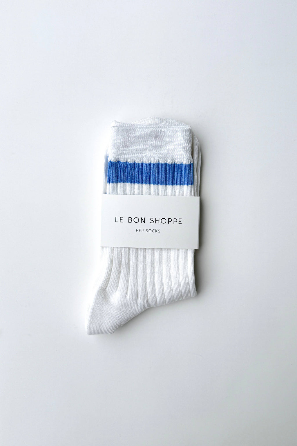 Her Varsity Socks - White Periwinkle