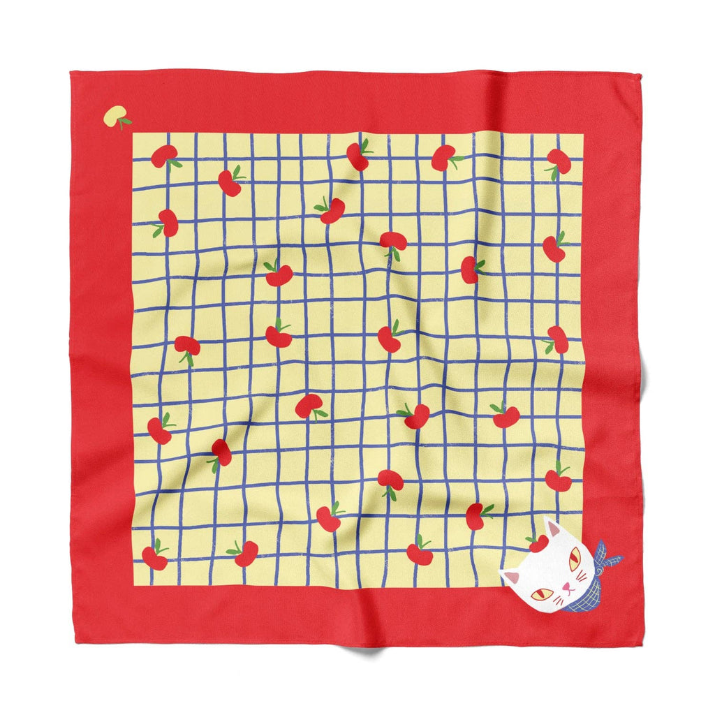 Apple Cat Cotton Silk Bandana