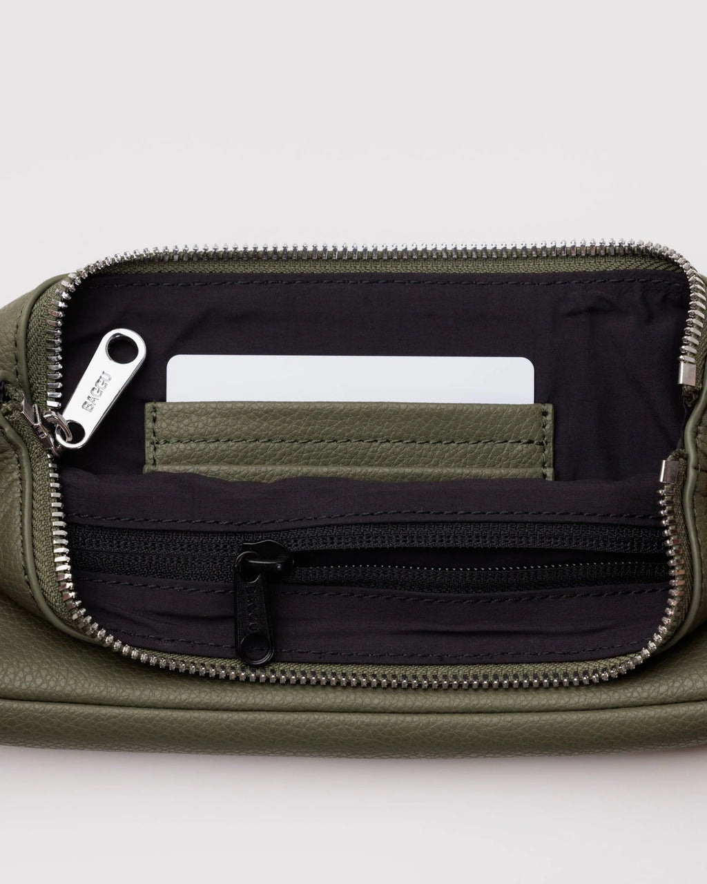 Recycled Leather Pouchette - Loden