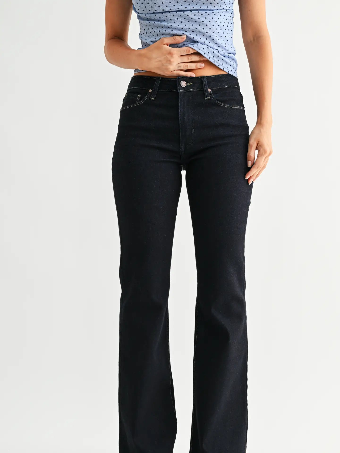 HR Scissor Cut Flare - Super Dark Denim